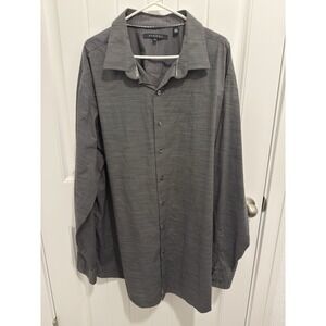 Synrgy Men's Dark Gray/Black Button Up Long Sleeve Shirt Size 2XLT